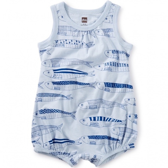 Tea Collection Other - NWOT Tea Collection 3-6 Months Blue Fish Romper